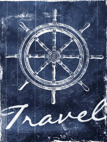 Travel To Your Blue Black Ornate Wood Framed Art Print with Double Matting by Grey, Jace