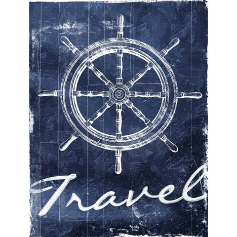 Travel To Your Blue Black Modern Wood Framed Art Print by Grey, Jace