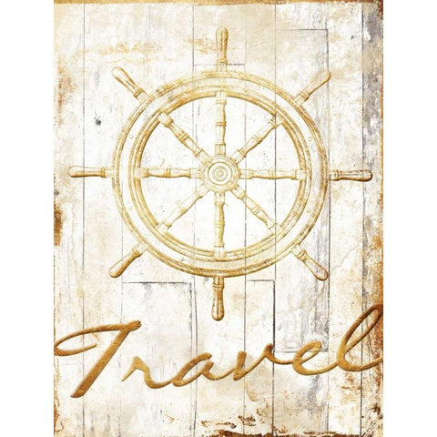 Travel To Your Gold Gold Ornate Wood Framed Art Print with Double Matting by Grey, Jace