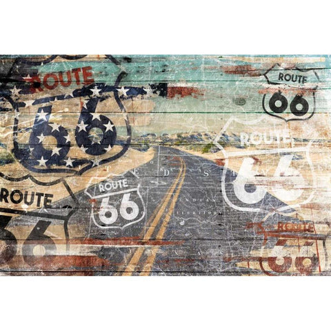 Road To The Flag White Modern Wood Framed Art Print by Grey, Jace