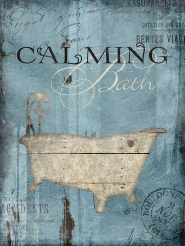 Calming Bath Black Ornate Wood Framed Art Print with Double Matting by Grey, Jace