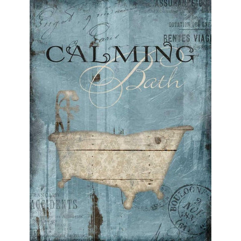 Calming Bath Black Modern Wood Framed Art Print with Double Matting by Grey, Jace