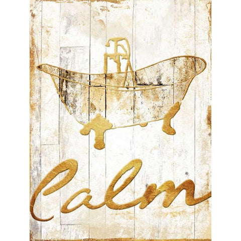 Gold Calm White Modern Wood Framed Art Print by Grey, Jace