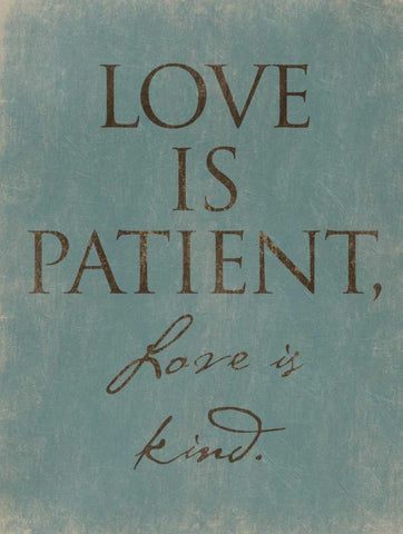 Love Is Patient White Modern Wood Framed Art Print with Double Matting by Grey, Jace