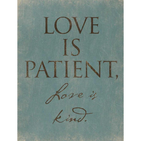 Love Is Patient Black Modern Wood Framed Art Print by Grey, Jace