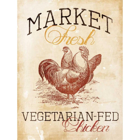 Vegetarian Fed Chicken White Modern Wood Framed Art Print by Grey, Jace