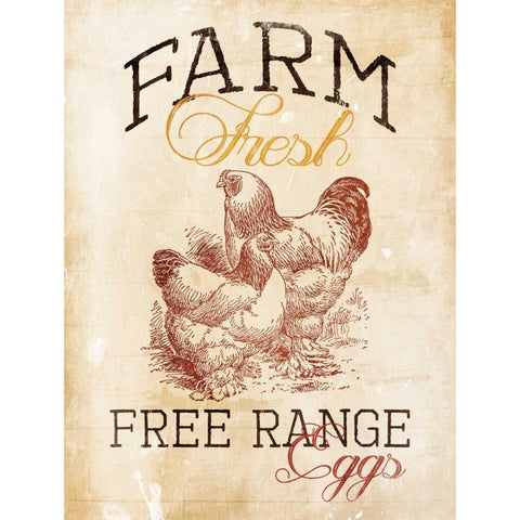 Free Range Eggs Gold Ornate Wood Framed Art Print with Double Matting by Grey, Jace