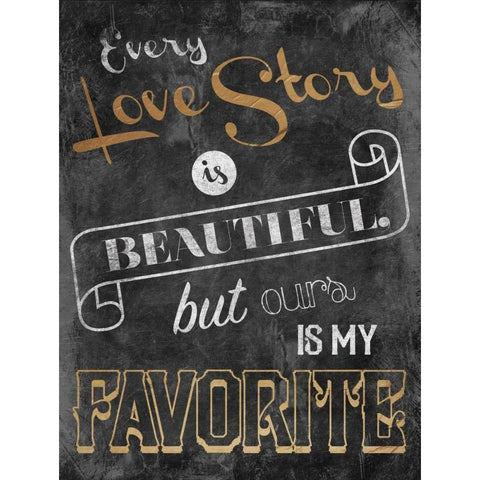Love Story Black Modern Wood Framed Art Print with Double Matting by Grey, Jace