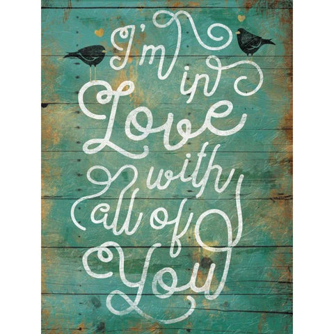 Love Birds Black Modern Wood Framed Art Print by Grey, Jace