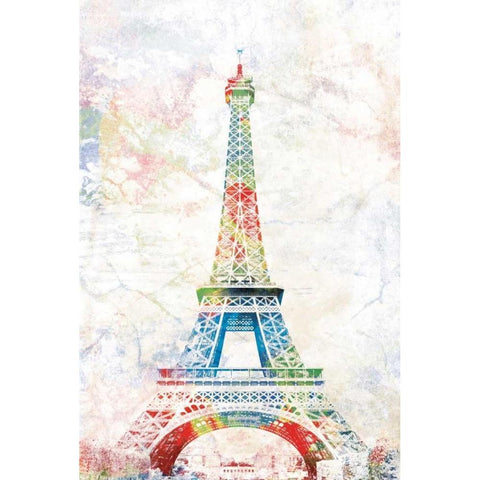 Pop Paris Black Modern Wood Framed Art Print with Double Matting by Grey, Jace