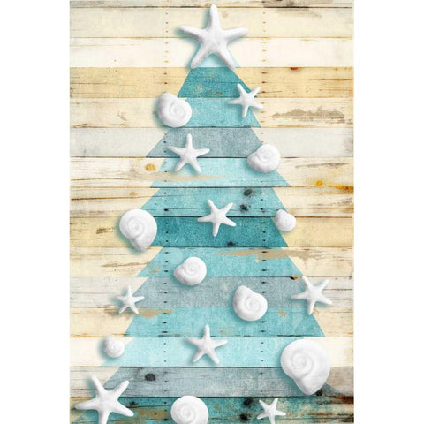 Coastal Christmas Tree White Modern Wood Framed Art Print by Grey, Jace