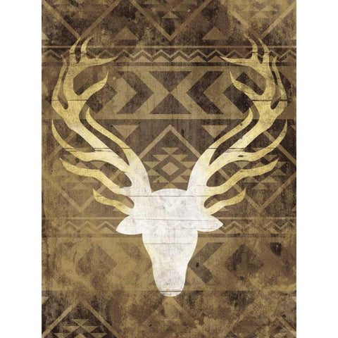 Deer In The Light Black Modern Wood Framed Art Print with Double Matting by Grey, Jace