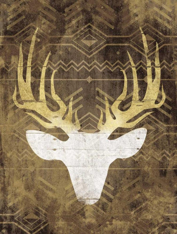 Deer In The Light Mate White Modern Wood Framed Art Print with Double Matting by Grey, Jace