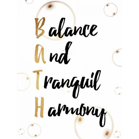 BATH Gold White Modern Wood Framed Art Print by Grey, Jace