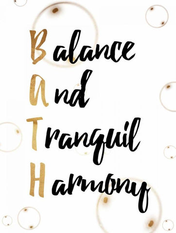 BATH Gold White Modern Wood Framed Art Print with Double Matting by Grey, Jace