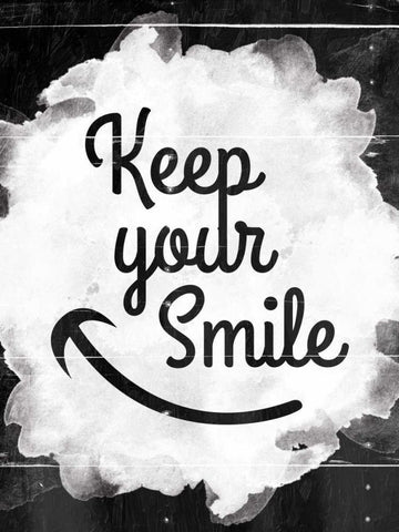 Keep Your Smile White Modern Wood Framed Art Print with Double Matting by Grey, Jace