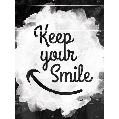 Keep Your Smile Black Modern Wood Framed Art Print with Double Matting by Grey, Jace