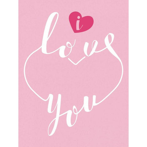 I Love You White Modern Wood Framed Art Print by Grey, Jace