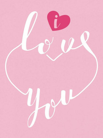 I Love You White Modern Wood Framed Art Print with Double Matting by Grey, Jace