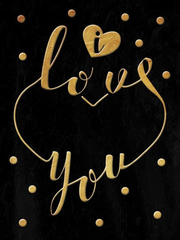 Love Is Gold White Modern Wood Framed Art Print with Double Matting by Grey, Jace