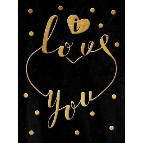 Love Is Gold Black Modern Wood Framed Art Print by Grey, Jace
