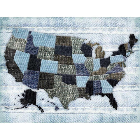 Jeans In The USA Black Modern Wood Framed Art Print by Grey, Jace