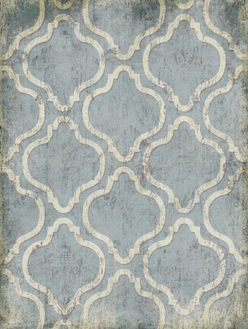 Antique Reverse Blue Wall Black Ornate Wood Framed Art Print with Double Matting by Grey, Jace
