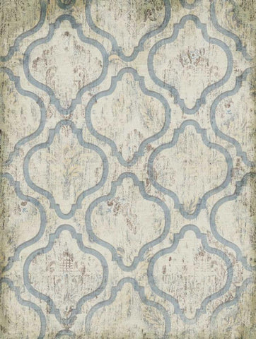 Antique Blue Wall White Modern Wood Framed Art Print with Double Matting by Grey, Jace