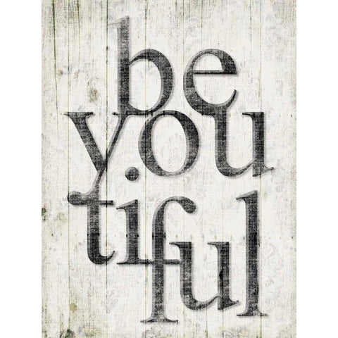 Be You Tiful Black Modern Wood Framed Art Print by Grey, Jace