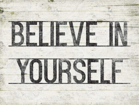 Believe In Yourself White Modern Wood Framed Art Print with Double Matting by Grey, Jace