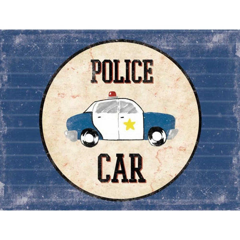 Police Car Blues Gold Ornate Wood Framed Art Print with Double Matting by Grey, Jace