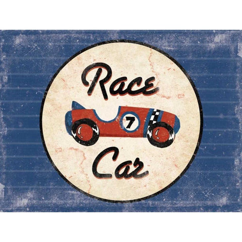 Race Car Blues Black Modern Wood Framed Art Print with Double Matting by Grey, Jace