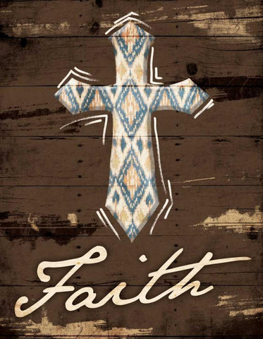 Faith Cross Black Ornate Wood Framed Art Print with Double Matting by Grey, Jace