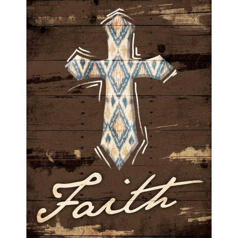 Faith Cross White Modern Wood Framed Art Print by Grey, Jace