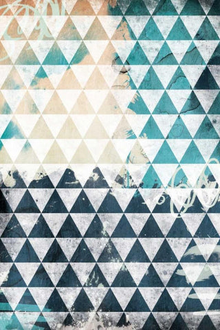 Steal Teal Triangles Black Ornate Wood Framed Art Print with Double Matting by Grey, Jace