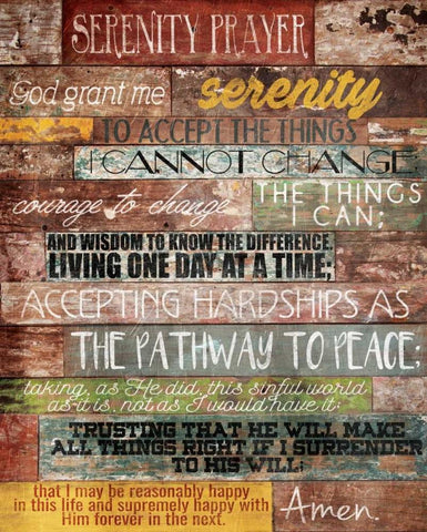 Serenity Prayer White Modern Wood Framed Art Print with Double Matting by Grey, Jace