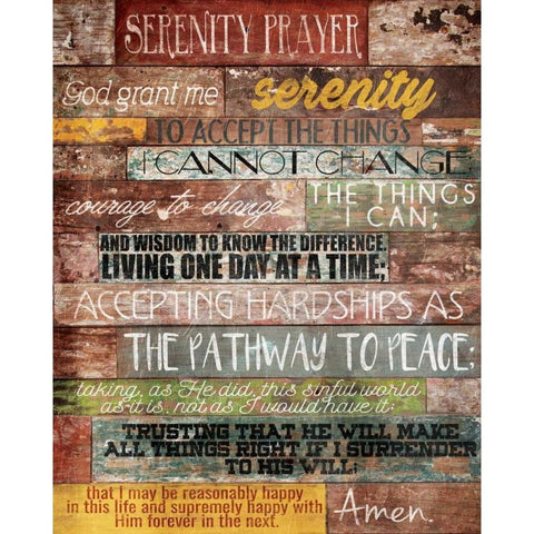 Serenity Prayer Gold Ornate Wood Framed Art Print with Double Matting by Grey, Jace