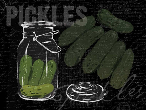 Pickles In A Jar Black Ornate Wood Framed Art Print with Double Matting by Grey, Jace