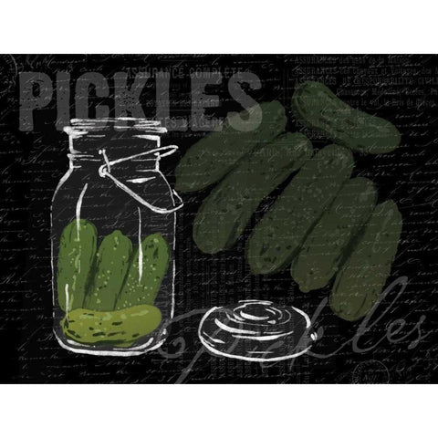 Pickles In A Jar Black Modern Wood Framed Art Print with Double Matting by Grey, Jace