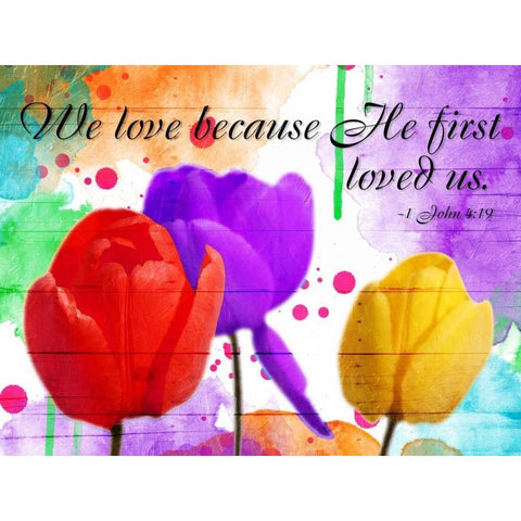 We Love Black Modern Wood Framed Art Print with Double Matting by Grey, Jace