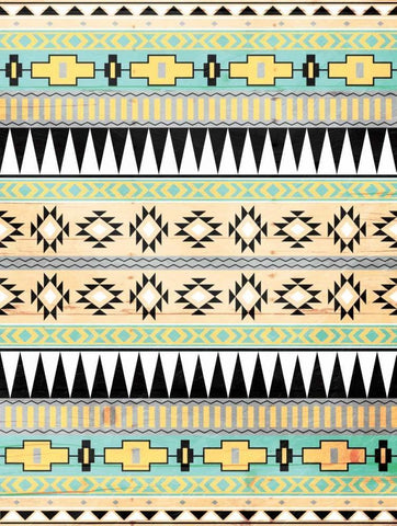 Neutral Aztec Mate White Modern Wood Framed Art Print with Double Matting by Grey, Jace