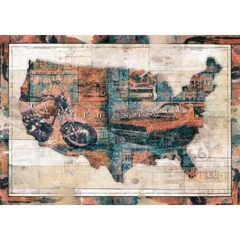 Travel To USA White Modern Wood Framed Art Print by Grey, Jace