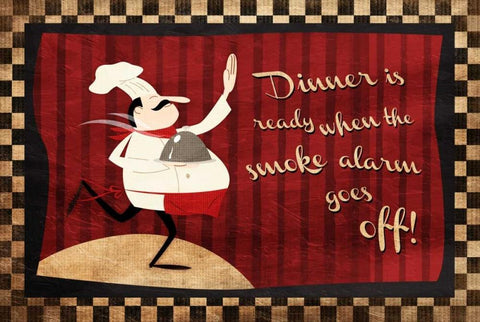 Dinner Is Ready White Modern Wood Framed Art Print with Double Matting by Grey, Jace