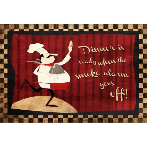 Dinner Is Ready Black Modern Wood Framed Art Print with Double Matting by Grey, Jace