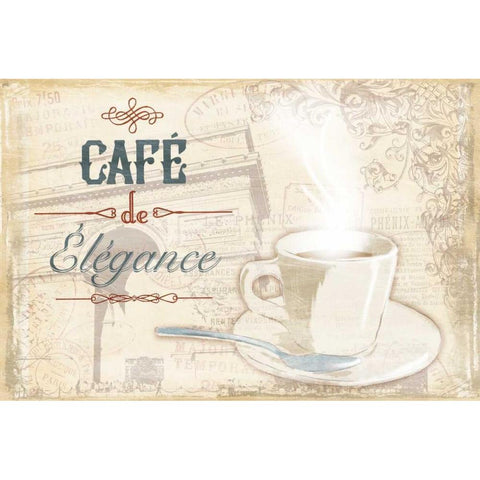 Cafe Elegance Gold Ornate Wood Framed Art Print with Double Matting by Grey, Jace