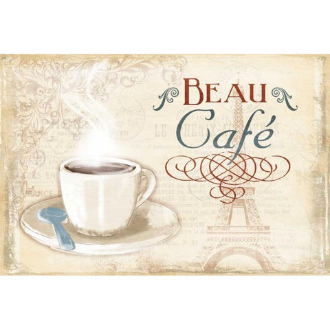 Beau Cafe Gold Ornate Wood Framed Art Print with Double Matting by Grey, Jace