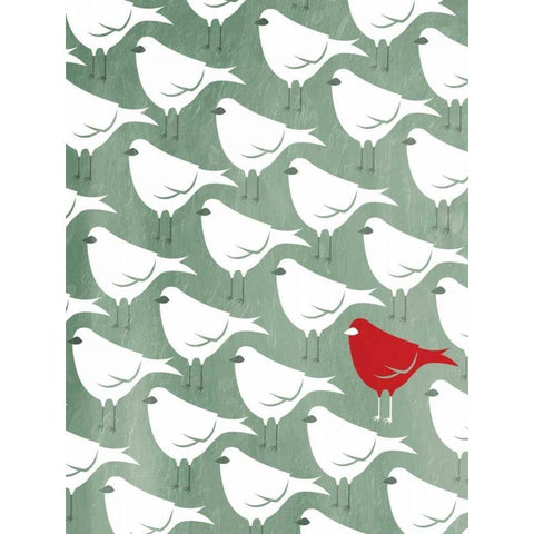 Stand Out Red White Modern Wood Framed Art Print by Grey, Jace