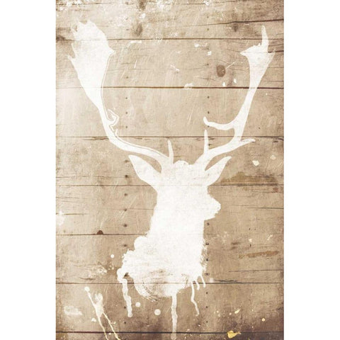 Deer Drip Mate Gold Ornate Wood Framed Art Print with Double Matting by Grey, Jace