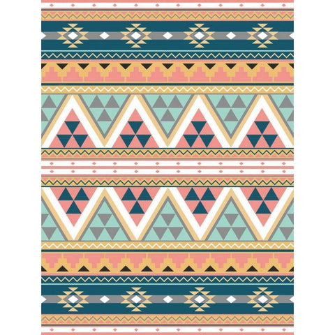 Cotton Candy Aztec Gold Ornate Wood Framed Art Print with Double Matting by Grey, Jace