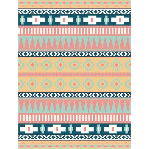 Cotton Candy Aztec Mate Black Modern Wood Framed Art Print by Grey, Jace
